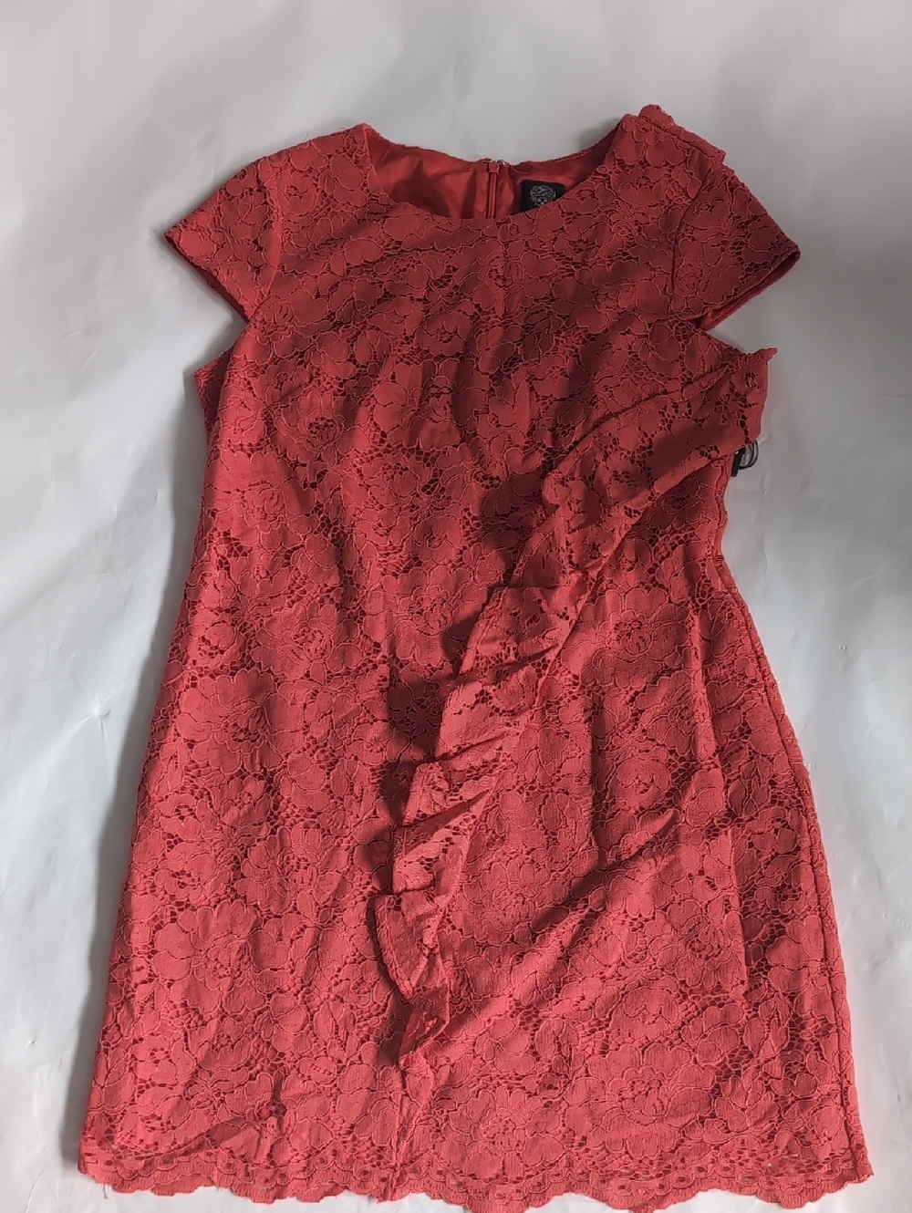 Vince Camuto Coral Lace Cap-Sleeve Mini Shift Dress